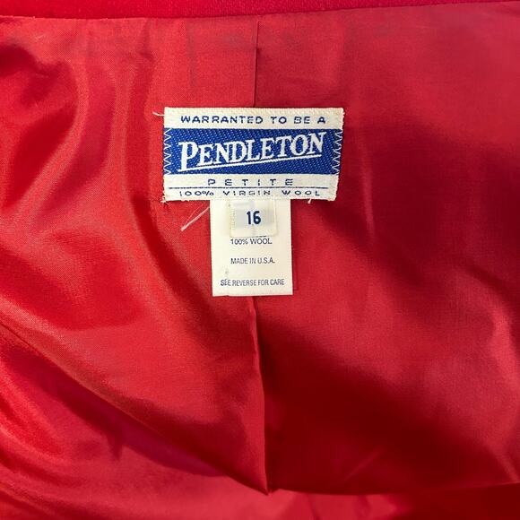 Vintage Pendleton Wool Blazer Red USA Made 16 Petite 1990s 1980s - Picture 2 of 12